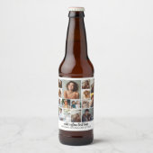 14フォトコラージグリッド – 2文字ボックス – 白黒 ビールラベル (正面)