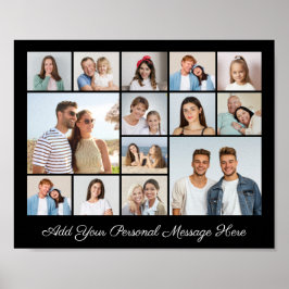 14フォトコラージュ自分の挨拶を追加 ポスター