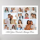 14フォトコラージュ自分の挨拶を追加 ポスター (正面)