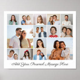 14フォトコラージュ自分の挨拶を追加 ポスター