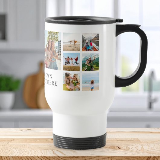 14モダンパーソナライズされた枚コラージュ トラベルマグ