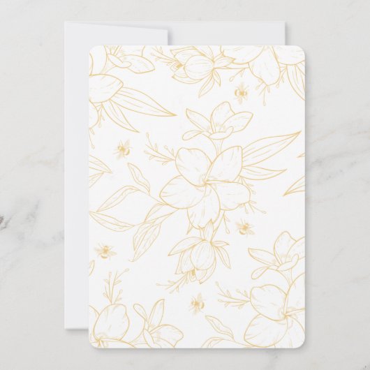 14モダン歳の誕生日招待状フローラ黄 招待状 (裏面)