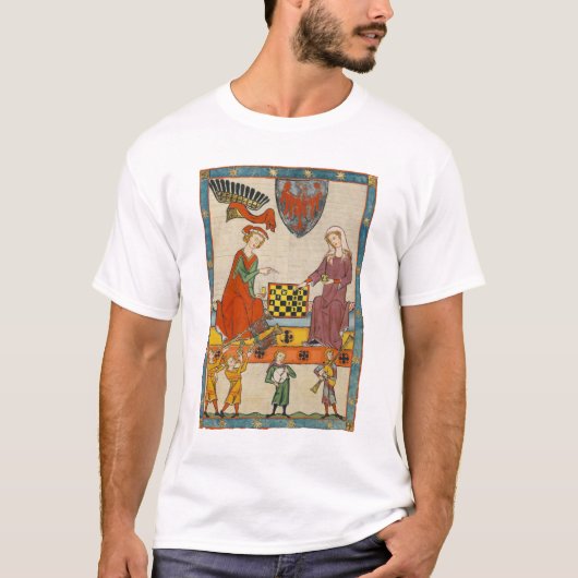 14世紀のコーデクス・マーネッセのチェスゲーム Tシャツ (正面)