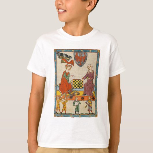 14世紀のコーデクス・マーネッセのチェスゲーム Tシャツ (正面)
