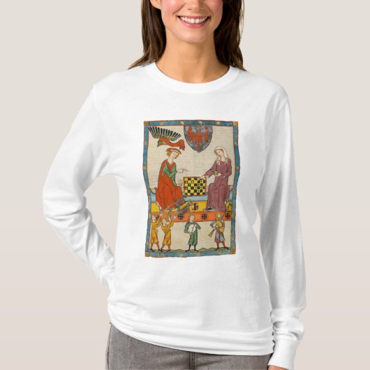 14世紀のコーデクス・マーネッセのチェス Tシャツ (正面)