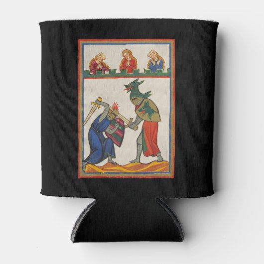 14世紀のトーナメントで騎士と戦う 缶クーラー (正面)