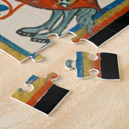 14世紀のマネッセ騎乗の男 ジグソーパズル (側面)