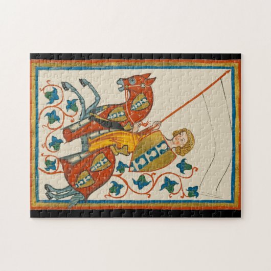 14世紀のマネッセ騎乗の男 ジグソーパズル (横)