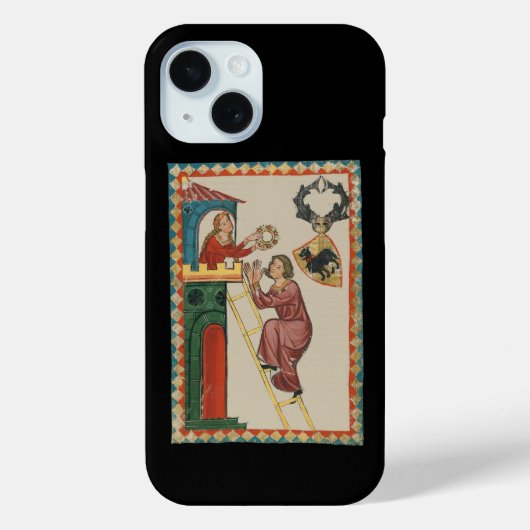 14世紀の女性が求婚者に贈り物を渡している場面 Case-Mate iPhoneケース (裏面)