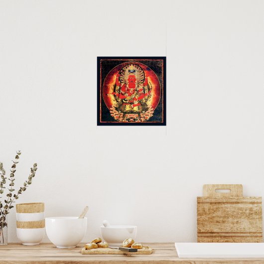 14世紀の愛染明王絵画の ポスター (キッチン)