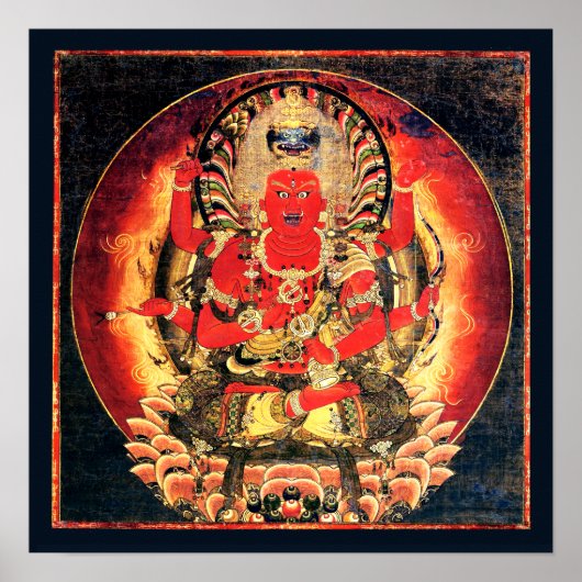 14世紀の愛染明王絵画の ポスター (正面)