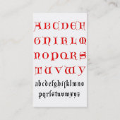 14世紀アルファベットの名刺 名刺 (裏面)