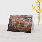 14世紀セルビア教会のフレスコ人 カード (黄色い花)