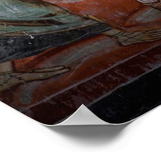 14世紀セルビア教会のフレスコ画 ポスター (角)