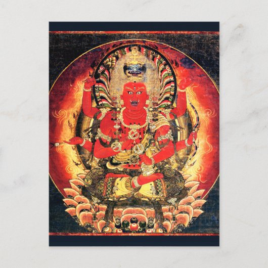 14世紀仏教愛染明絵画王像 ポストカード (正面)