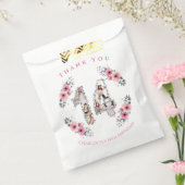 14人目の女の子の誕生日写真コラージュピンクの花 フェイバーバッグ (封をした状態)