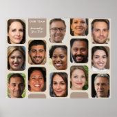 14個の写真をパーソナライズ私たちのチームモダンの古典的なTaupe ポスター (正面)