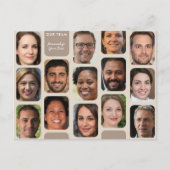 14個の写真をパーソナライズ私たちのチームモダンの古典的なTaupe ポストカード (正面)