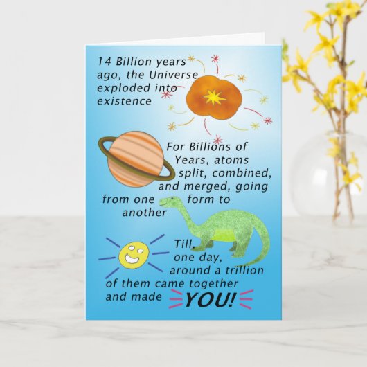 14億年遅れの誕生日カード カード (黄色い花)