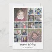 14写真クリスマスコラージュのミニマリスト黒ハッピー シーズンカード (正面)