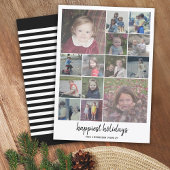 14写真クリスマスコラージュのミニマリスト黒ハッピー シーズンカード