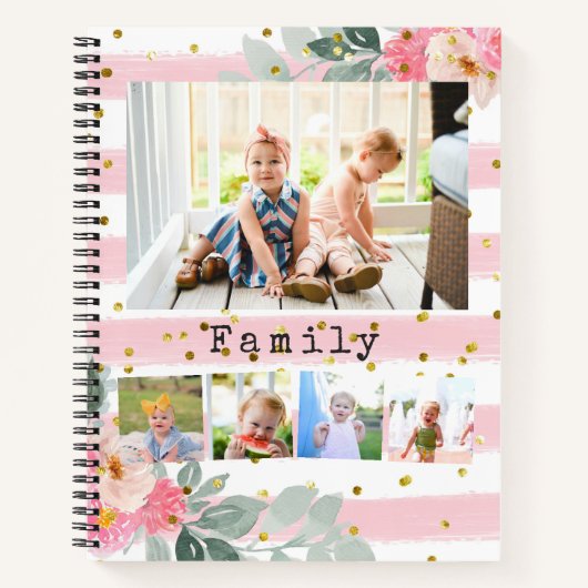 14写真コラージュ家族ノートブック ノートブック (正面)
