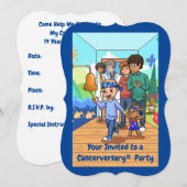 14周年のがん記念パーティー招待状 招待状 (正面/裏面)