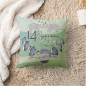 14周年オパ結婚ルと象の緑 クッション (ブランケット)