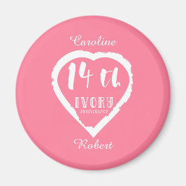 14周年結婚アイボリー マグネット