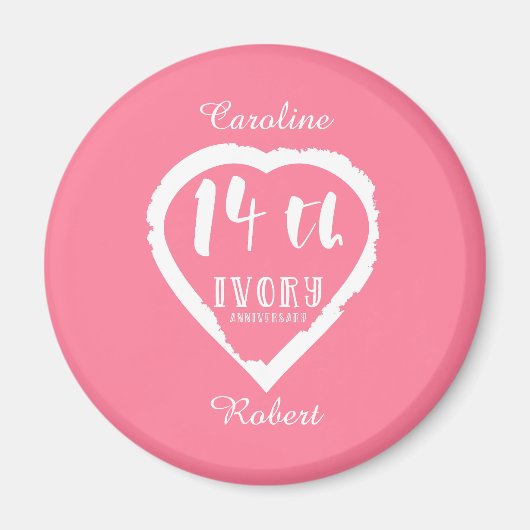 14周年結婚アイボリー マグネット (正面)