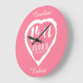 14周年結婚アイボリー ラージ壁時計 (傾斜)