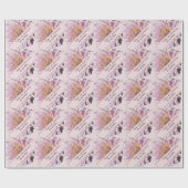 14周年結婚ピンク・ダリア ラッピングペーパー (フラット)