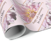 14周年結婚ピンク・ダリア ラッピングペーパー (ロールコーナー)