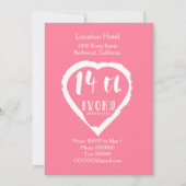 14周年結婚記念日の伝統的なアイボリー 招待状 (裏面)