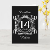 14周年結婚記念日 アイボリー カード (黄色い花)