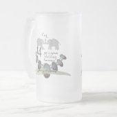 14周年結婚象とオパール フロストグラスビールジョッキ (正面左)