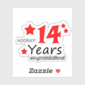 14周年結婚- 14年誕生日 シール (シート)