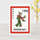 14周年記念おめでとう カード (黄色い花)