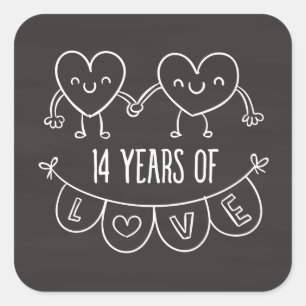 14周年記念ギフトチョークハート スクエアシール