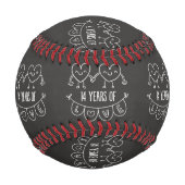 14周年記念ギフトチョークハート 野球ボール (裏面)