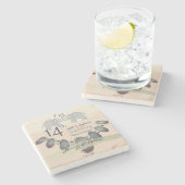 14周年記念結婚オパール・ゾウ ストーンコースター (横)