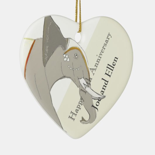 14周結婚年アイボリー記念日 セラミックオーナメント (右)