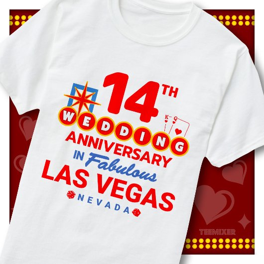 14回目の結婚記念日にぴったりなラグジュアリーなラスベガス・カップル Tシャツ