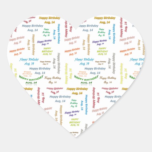 14威厳がある誕生日シール ハートシール (正面)