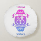 14年伝統的アイボリー14結婚周年 ラウンドクッション (裏面)