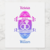 14年伝統的アイボリー14結婚周年 ワインラベル (シングルラベル)