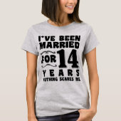 14年目の結婚記念日 ウェディングパーティーのユーモア Tシャツ (正面)