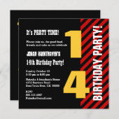 14年誕生日モダンV14Z 招待状 (正面/裏面)