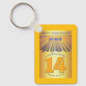 14年間の節酒記念 | ゴールデンレイ12ステップ キーホルダー (正面)
