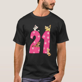 14才の猫の誕生日をお祝いする 14歳の子猫 バースデー Tシャツ
